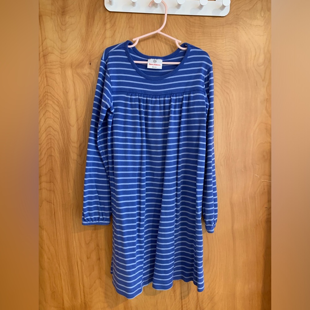 Hanna Andersson stripped blue dress, size 8